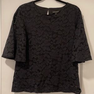 Medium sized Black Lace elbow length sleeved top